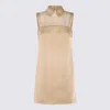 Elisabetta Franchi Embroidered Keyhole Back Sleeveless Dress In Brown