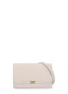 Elisabetta Franchi Beige Pochette With Logo In Multi