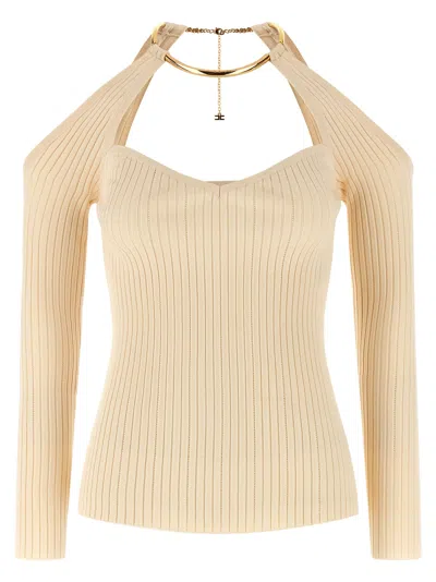 Elisabetta Franchi Beige Viscose Women's Cardigan