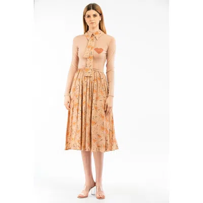 Elisabetta Franchi Beige Wool Casual Women's Dress