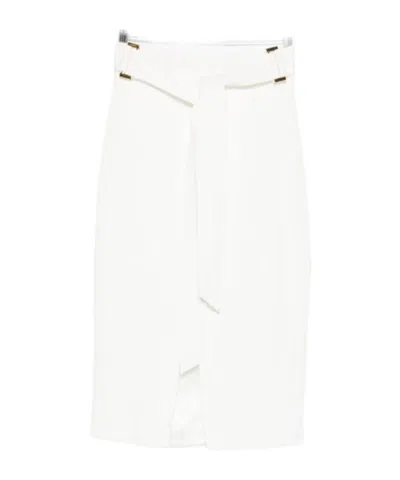 Elisabetta Franchi Ami Paris Ami De Coeur Turtleneck Sweater In White