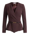 Elisabetta Franchi Belt Lightweight Crêpe Jacket In Purple