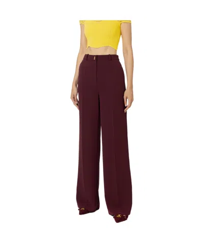 Elisabetta Franchi Belt-loop Casual Pants In Burgundy
