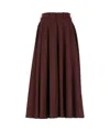 Elisabetta Franchi Wool Pleated Skirt In Red