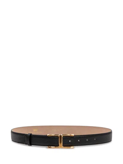 Elisabetta Franchi Belt With Logo Buckle In Nero
