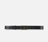 Elisabetta Franchi Black Leather Belt With Logo Plaque In Black