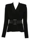 Elisabetta Franchi Belted Blazer In Black