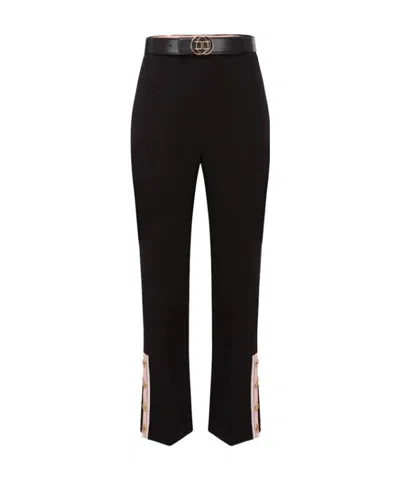 Elisabetta Franchi Belted Capri Trousers In Black