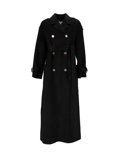 Elisabetta Franchi Belted Coat In Black