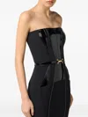 Elisabetta Franchi Belted Corset Dress In Black