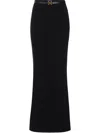 Elisabetta Franchi Belted Crepe Maxi Skirt In Schwarz