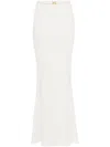 Elisabetta Franchi Belted Crepe Maxi Skirt In White
