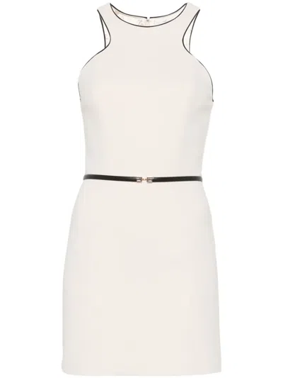 ELISABETTA FRANCHI BELTED CREPE MINI DRESS