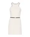 Elisabetta Franchi Mini Dress With Removable Belt And American Neckline In White