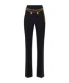 Elisabetta Franchi Belted Crepe Palazzo Trousers In Black