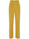 Elisabetta Franchi Mustard Yellow Trouser With Belt Waist In Yellow