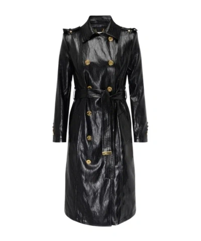 Elisabetta Franchi Belted Double-breasted Coat In Black
