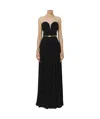 Elisabetta Franchi Belted Lurex Maxi Dress In Black