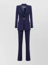 Elisabetta Franchi Belted Flared Trousers Suit Jacket In Blue