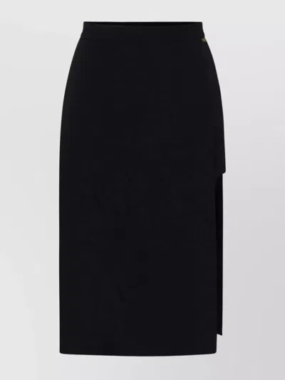 Elisabetta Franchi Black Asymmetric Midi Skirt