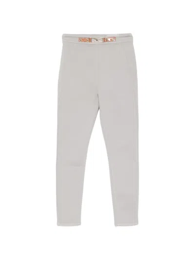Elisabetta Franchi Belted Jeans In Gray