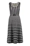 Elisabetta Franchi Micro-ruffles Detailed Midi Dress In Black