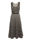 Elisabetta Franchi Micro-ruffles Detailed Midi Dress In Black