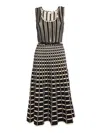 Elisabetta Franchi Micro-ruffles Detailed Midi Dress In Black