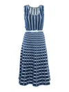 Elisabetta Franchi Belted Knitted Dress In Blue
