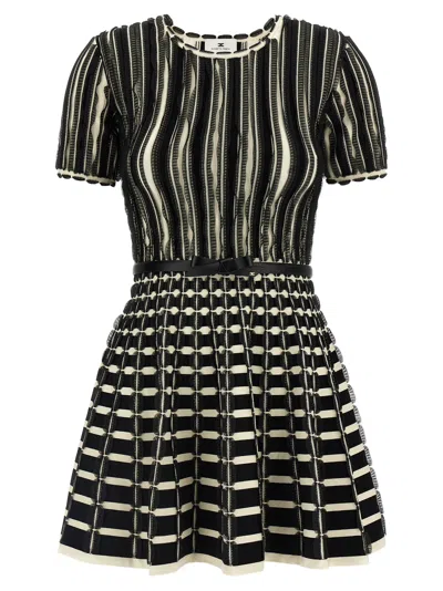 ELISABETTA FRANCHI BELTED KNITTED DRESS