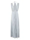 Elisabetta Franchi Knee Length Sleeveless Dress With Belted Waist In Gray
