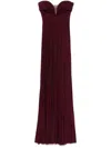 Elisabetta Franchi Women's Pleated Lurex Jersey Red Carpet Dress With Belt