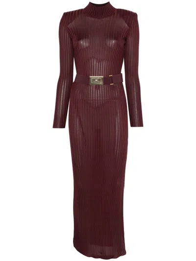 Elisabetta Franchi Belted Maxi Dress In Red | ModeSens