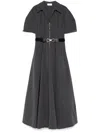 Elisabetta Franchi Belted Midi Dress In Grey