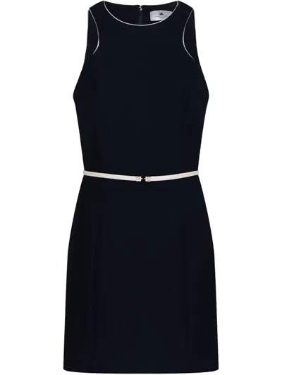 Elisabetta Franchi Belted Mini Dress In Black