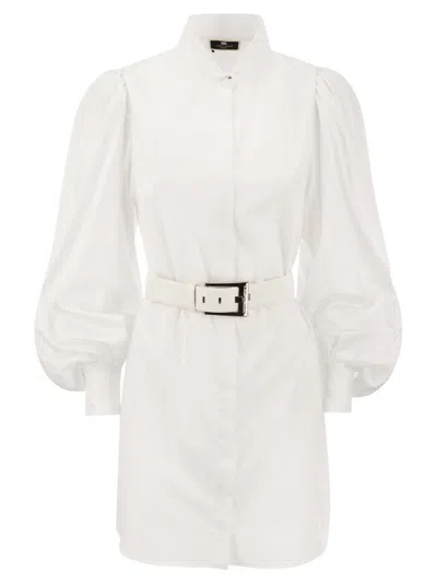 Elisabetta Franchi Belted Mini Dress In White