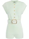 Elisabetta Franchi Belted Playsuit In 绿色