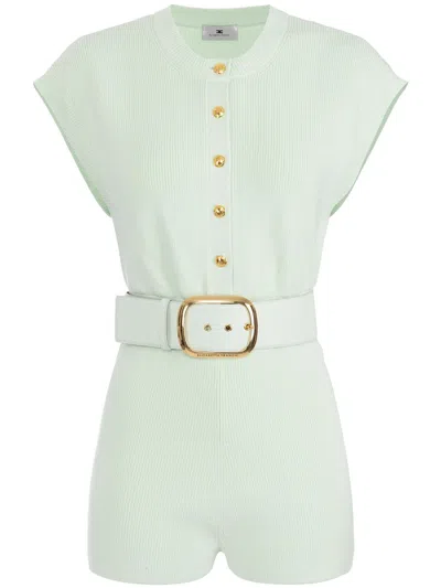 Elisabetta Franchi Belted Playsuit In 绿色