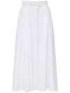 Elisabetta Franchi Satin Skirt With Belt In White