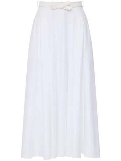 ELISABETTA FRANCHI BELTED SATIN SKIRT