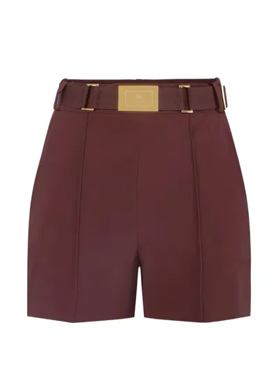 Elisabetta Franchi Belted Shorts In Multi