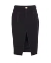 Elisabetta Franchi Belted Skirt With Front Split And Pockets In Black