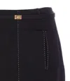 Elisabetta Franchi Belted Skirt With Front Split And Pockets In Black