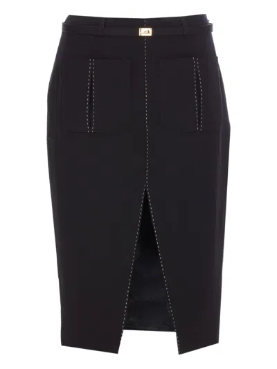 ELISABETTA FRANCHI BELTED SKIRT