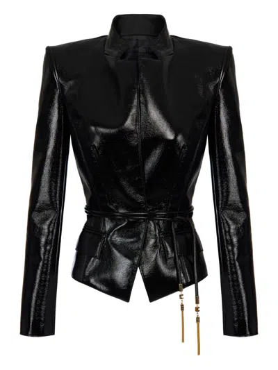 Elisabetta Franchi Belted-tassel Jacket In Black