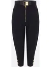 Elisabetta Franchi Tailored Pants With Unique Belt Detail In Black