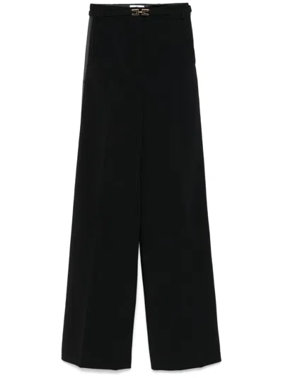 Elisabetta Franchi Belted Trousers In Black