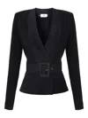Elisabetta Franchi Black Belted Knitted Jacket In Black