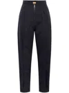 Elisabetta Franchi Belted Voile Boyfriend Trousers In Black