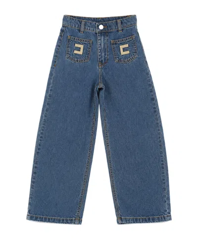 Elisabetta Franchi Kids' Belt-loop Jeans In Silver